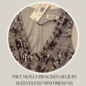 NWT MOLLY BRACKEN SEQUIN 
SLEEVELESS MINI DRESS XS